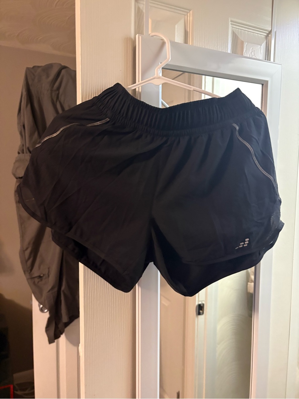 bcg Black Women's Athletic Running Shorts with Reflective Trim